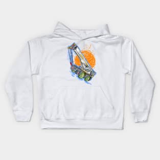 Mobile Crane Kiddy Drawing Kids Hoodie